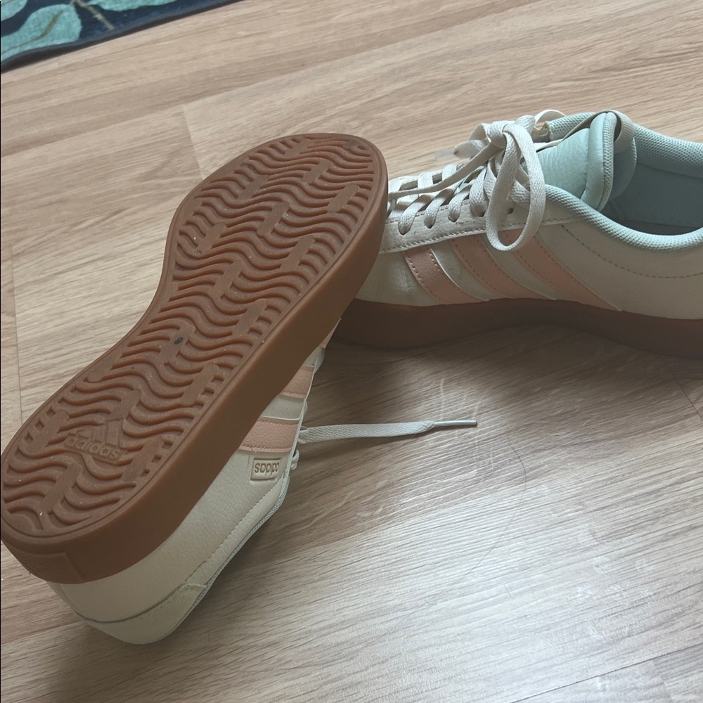 adidas Women's White and Tan Sneakers - Picture 4 of 5